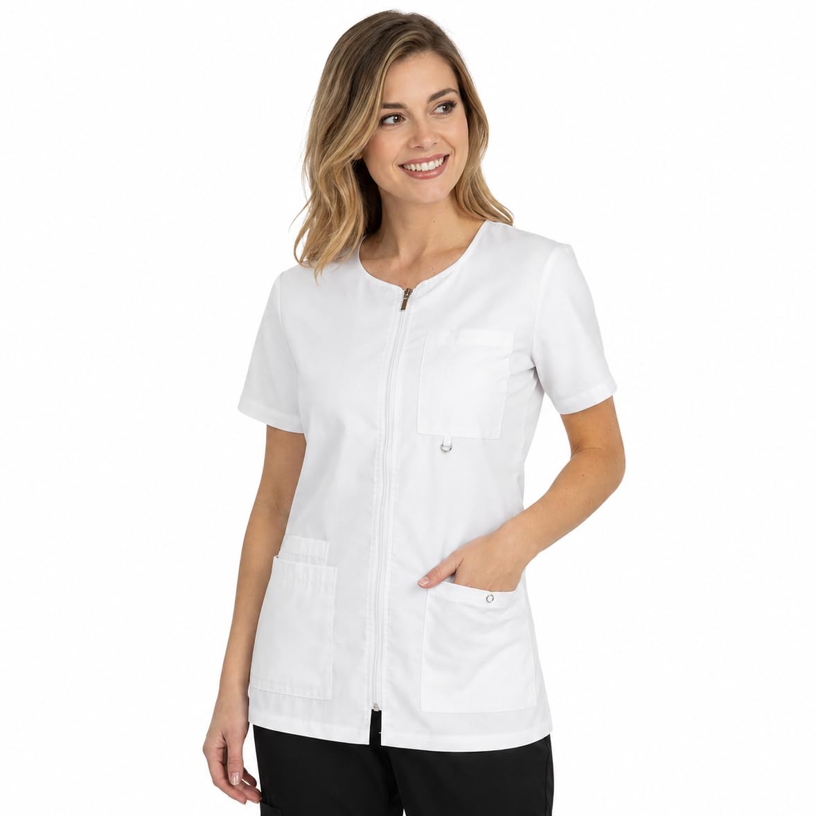 b-well-basics-stella-veste-m-dicale-femme-xs-blanc-zip image 3
