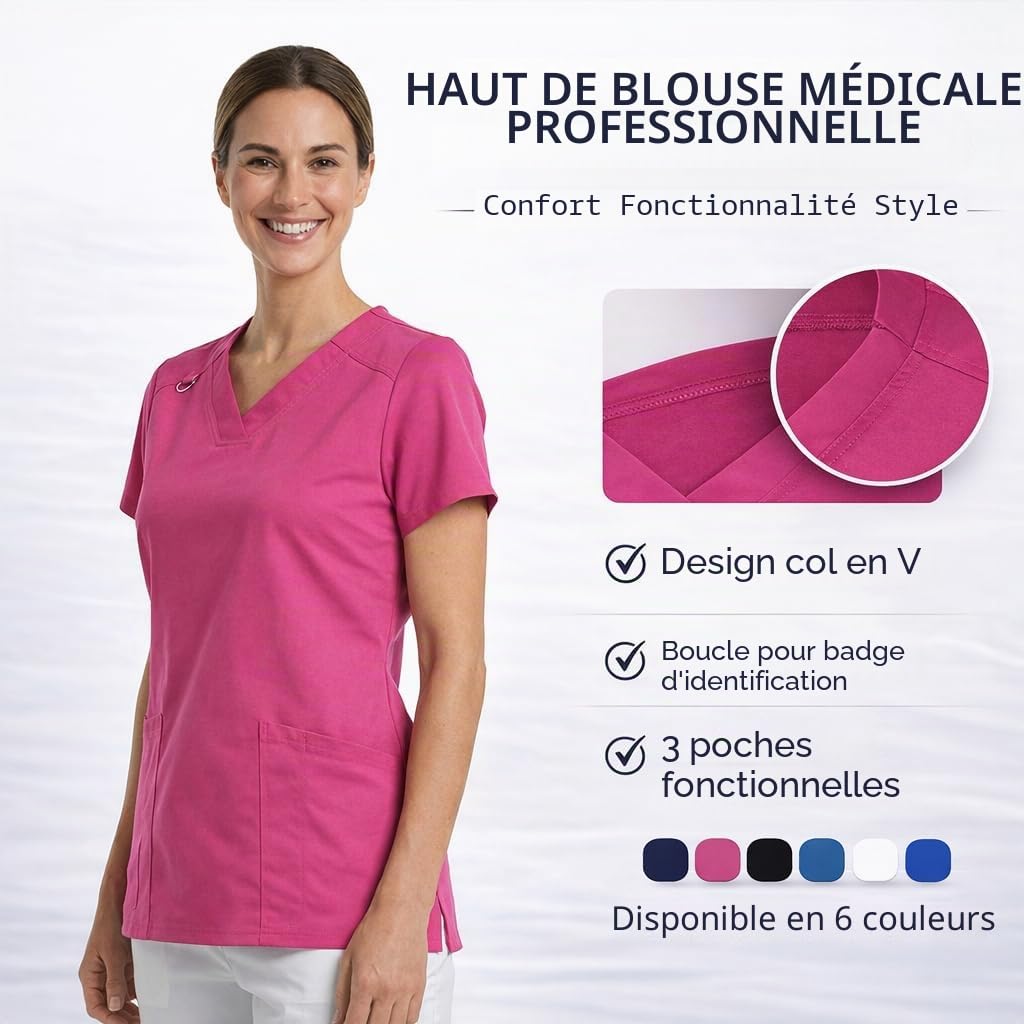 b-well-angelica-tunique-m-dicale-femme-blanc-col-v image 3