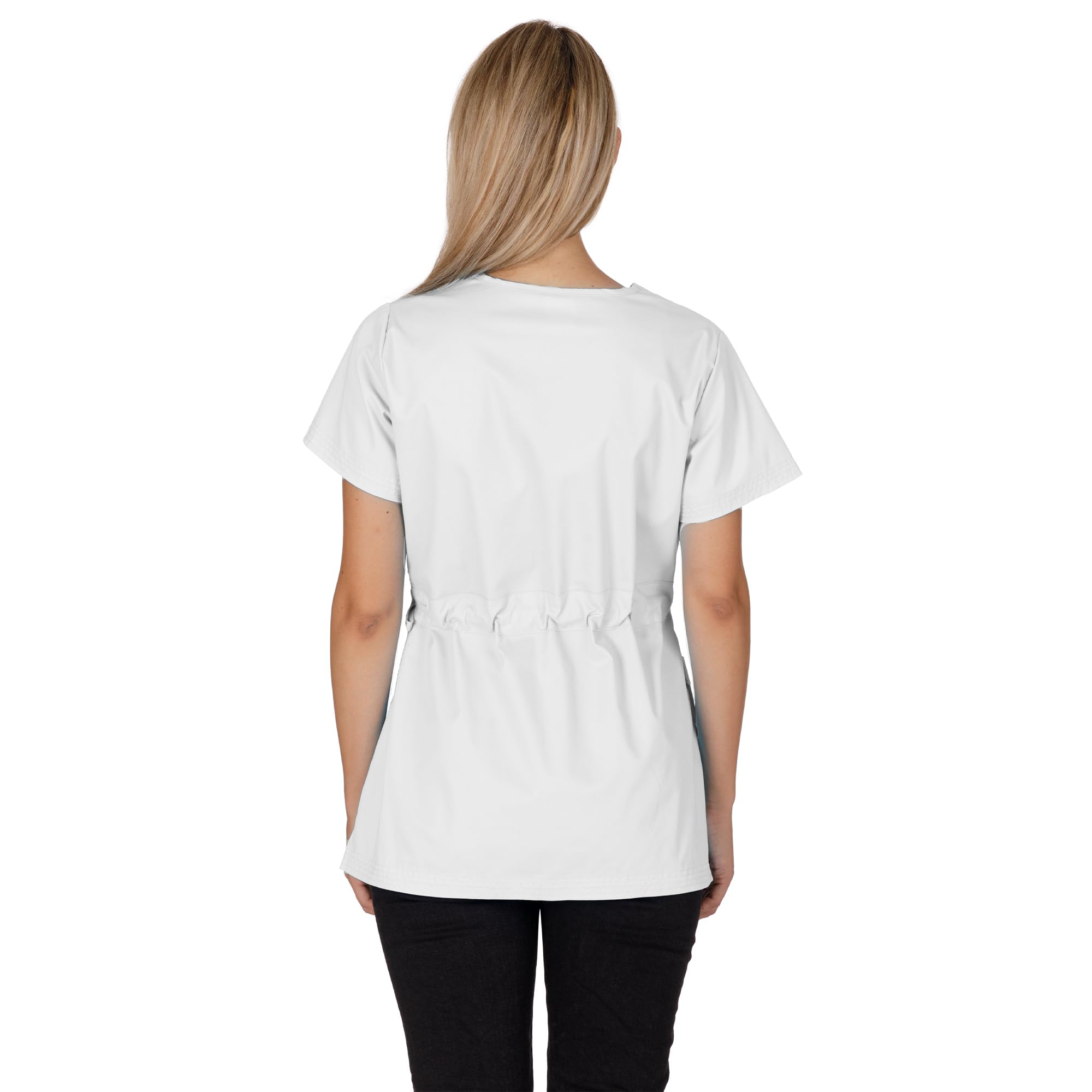 b-well-basics-laura-blouse-esth-ticienne-bleu-fonc-manches-courtes image 3