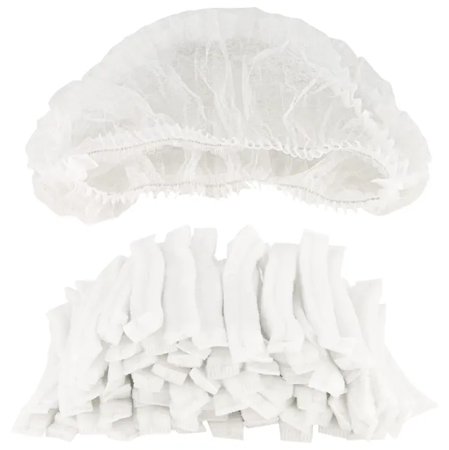 b-well-feather-charlotte-jetable-blanc-lot-100-bonnets-respirants image 1