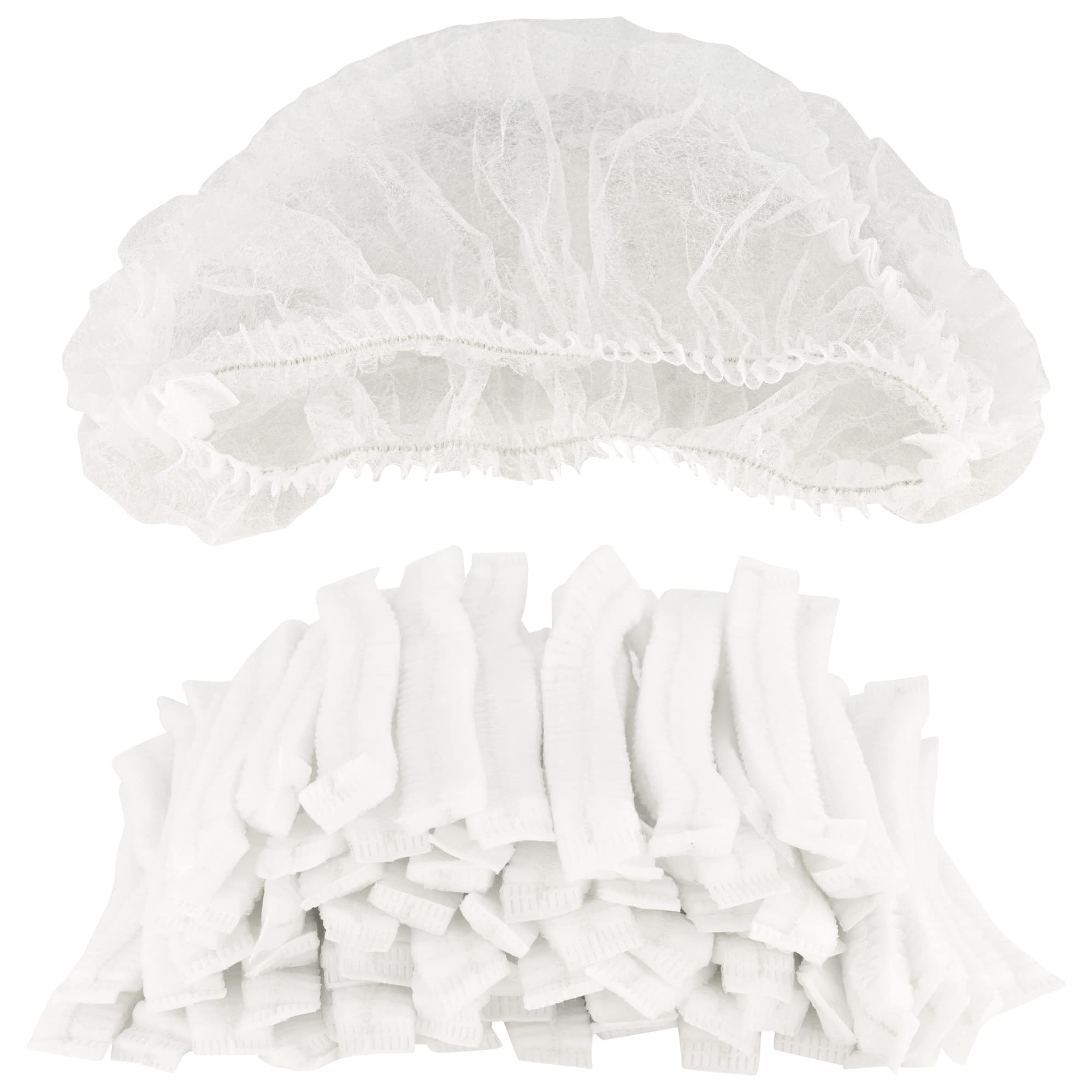 b-well-feather-charlotte-jetable-blanc-lot-100-bonnets-respirants image 1