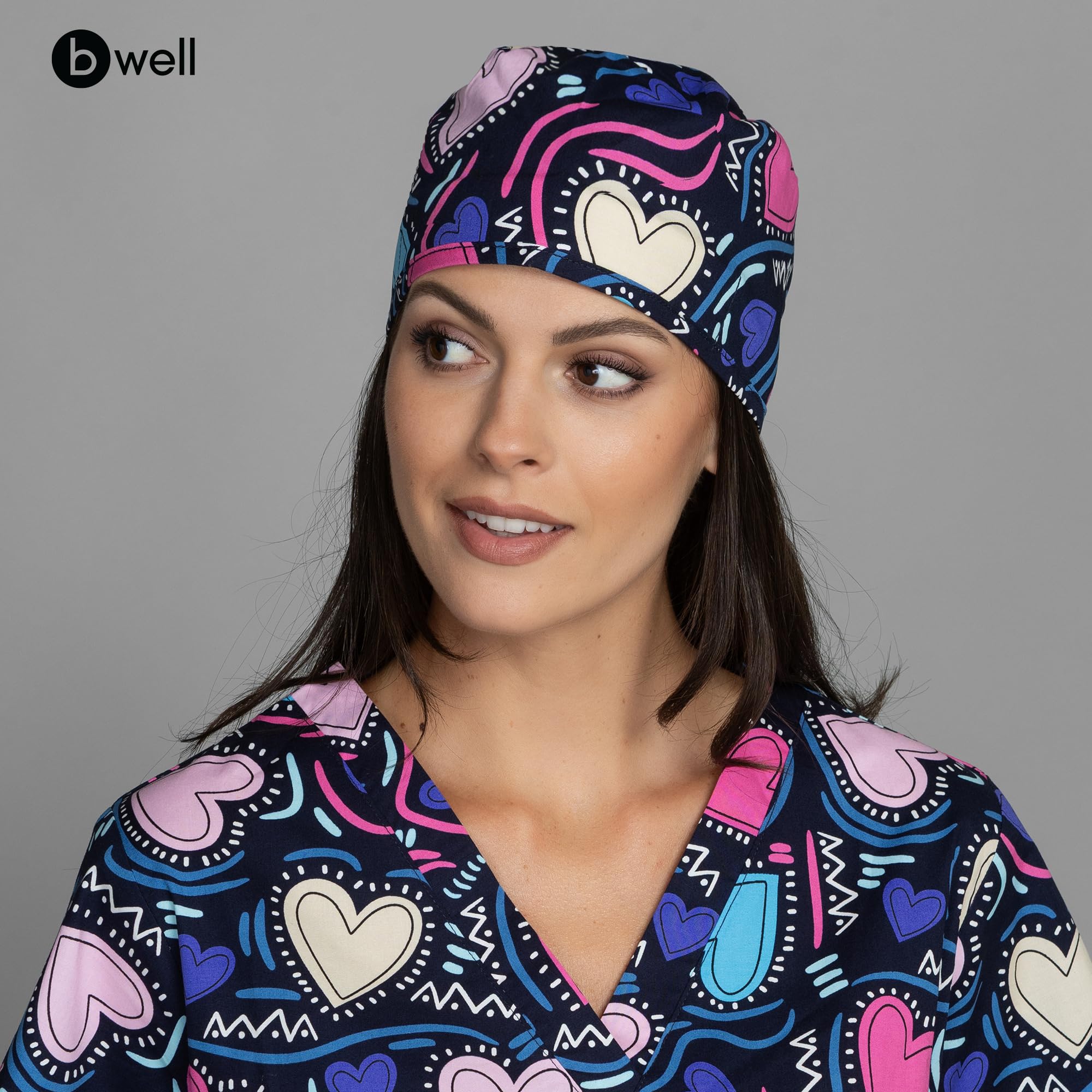 b-well-scrub-caps-calot-chirurgical-amour-taille-unique image 2
