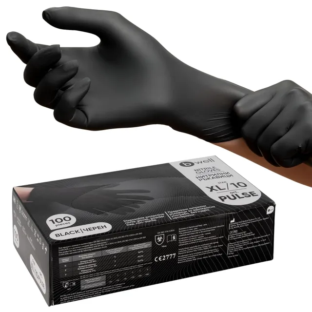 b-well-pulse-gants-nitrile-noir-taille-l-bo-te-100 image 1