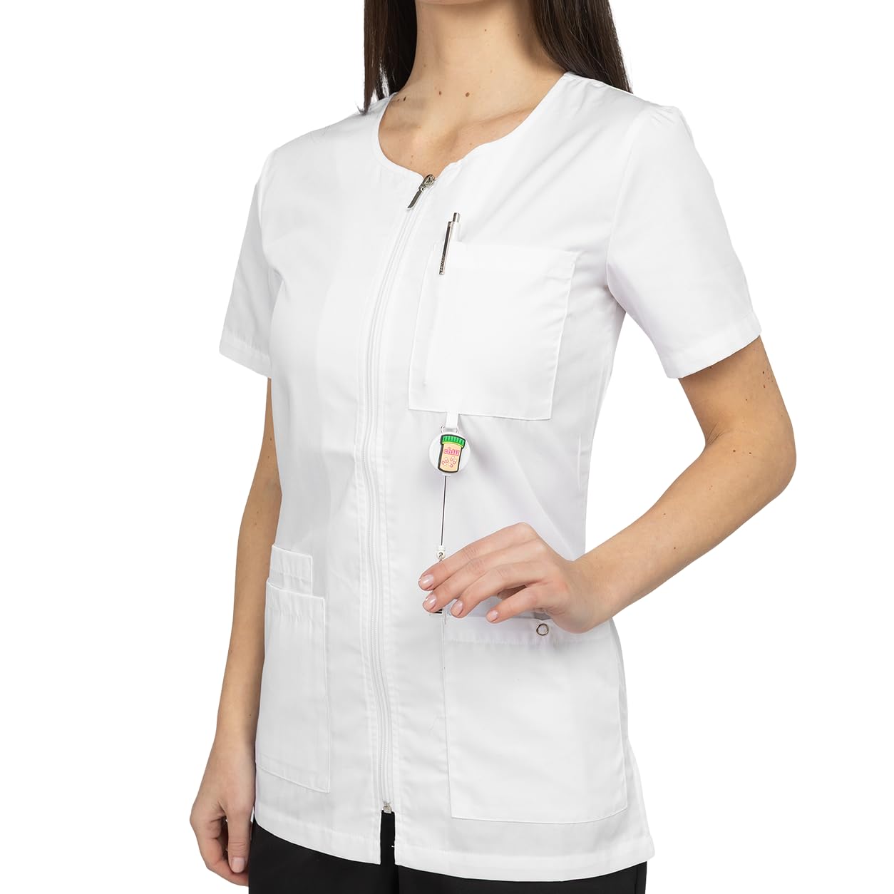 b-well-basics-stella-veste-m-dicale-femme-xs-blanc-zip image 5